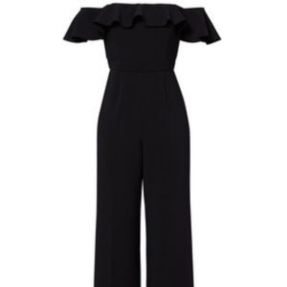 Guess Pants - Guess 'Rahel' Cold Shoulder Ruffel Jumpsuit